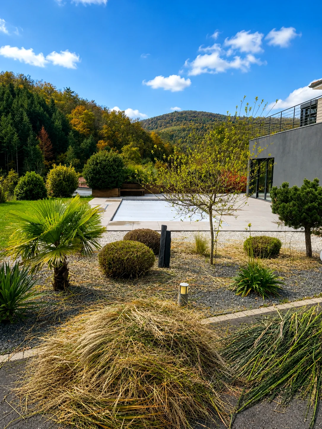 Massifs, graminées et espaces verts entretenus