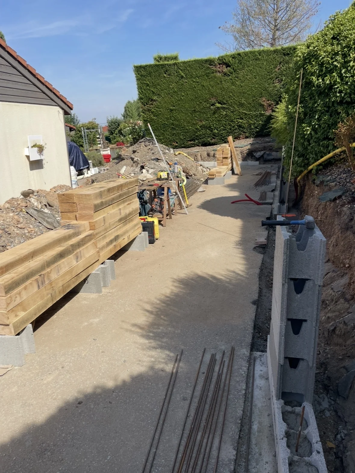 Construction d'un mur extérieur