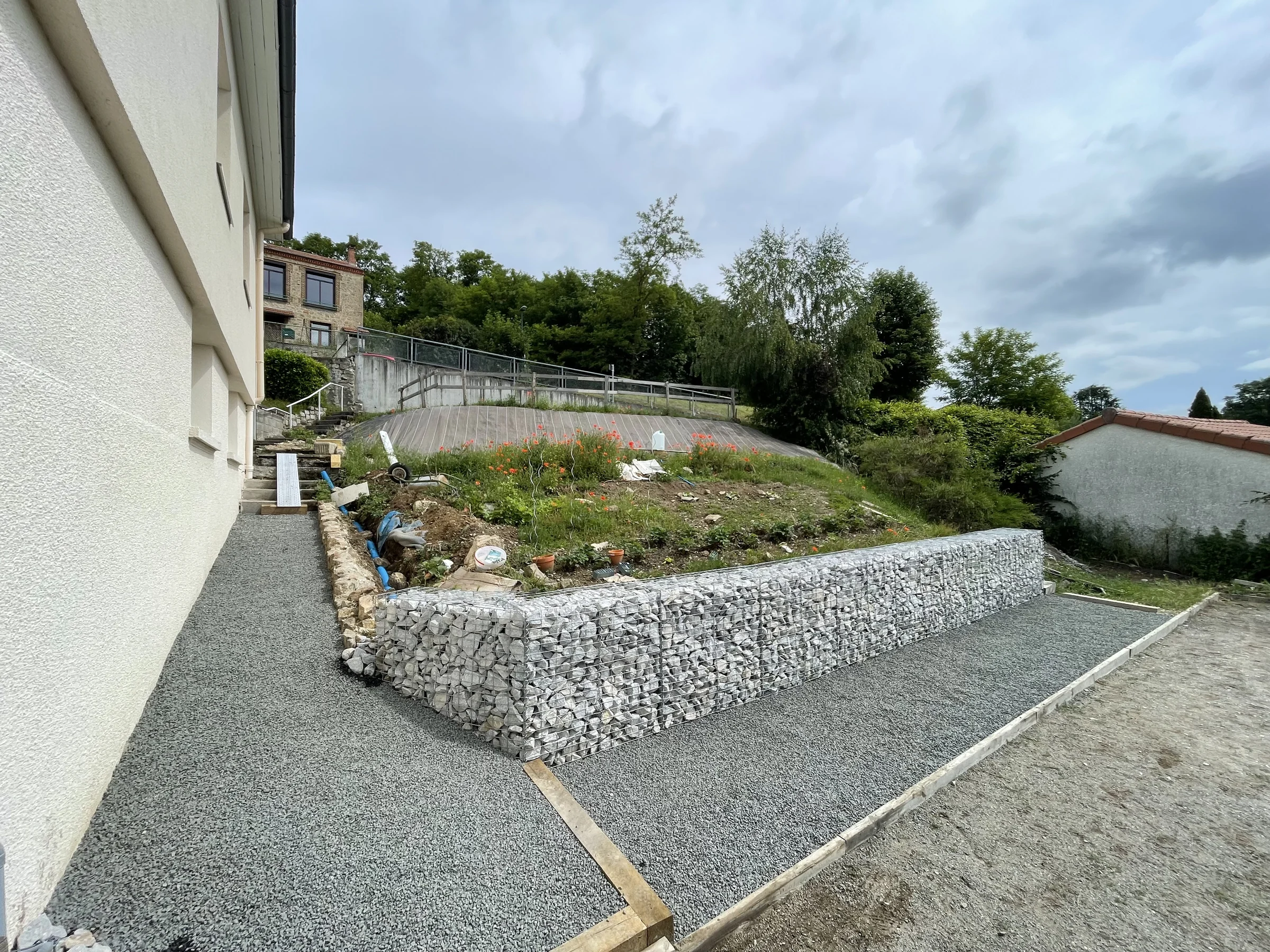 Mur de soutènement en gabions